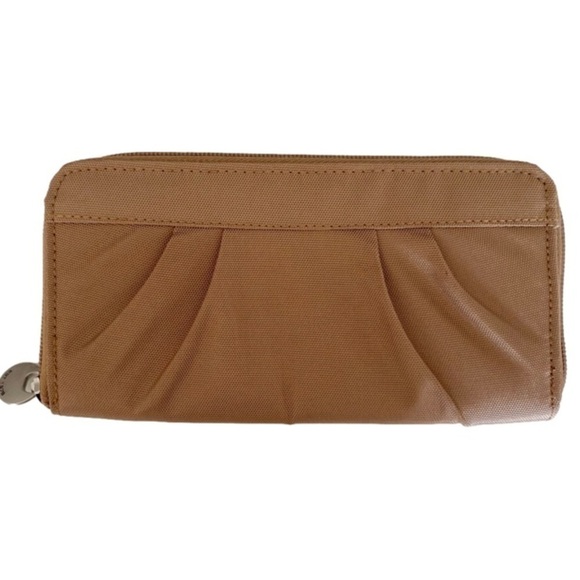TRAVELON Wallet RFID Blocking Zip Around Multi Pocket Tan/Orange NWOT - Picture 1 of 6